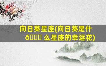 向日葵星座(向日葵是什 🐈 么星座的幸运花)